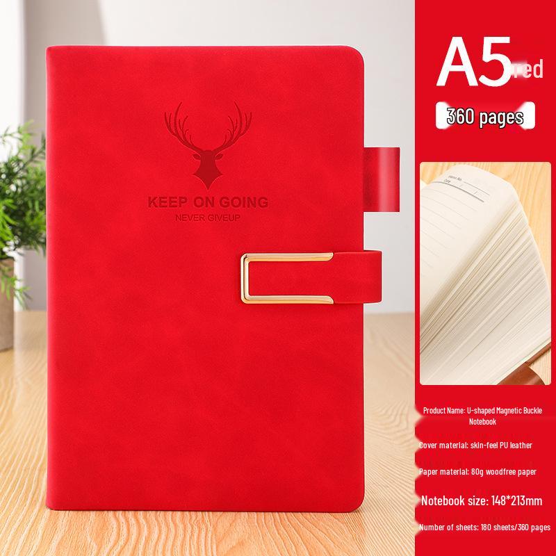 A5 Sheepskin Leather Business Notebook – Thick, Soft Cover for Meetings & Records