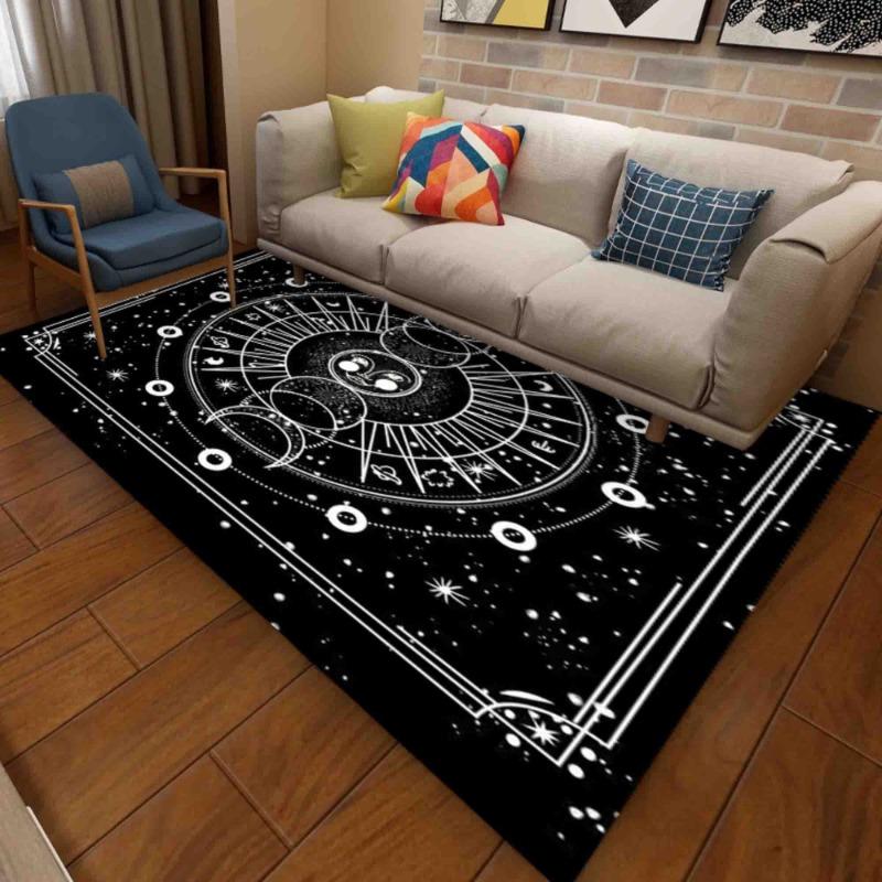 Moon Phase Area Rug Lunar Tarot Astrology Rugs for Bedroom Boho Celestial Mat Home Decor Harajuku Pattern Bedroom Rug