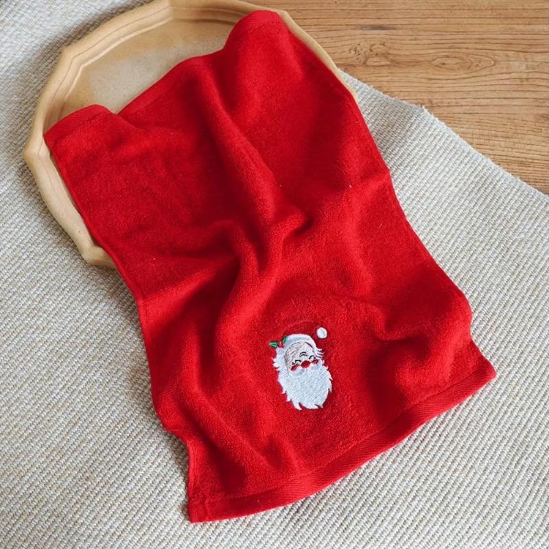 

Soft Cotton Towels Merry Christmas Santa Claus Hand Towels 32x45cm Absorbent Hand Bath Towels for Home Hotel Bathroom 32X45cm красный