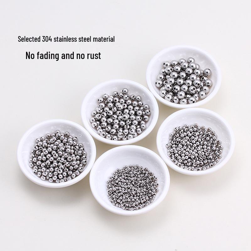 18K Gold Color-Preserving Stainless Steel Round Beads for DIY Jewelry and Bracelets.