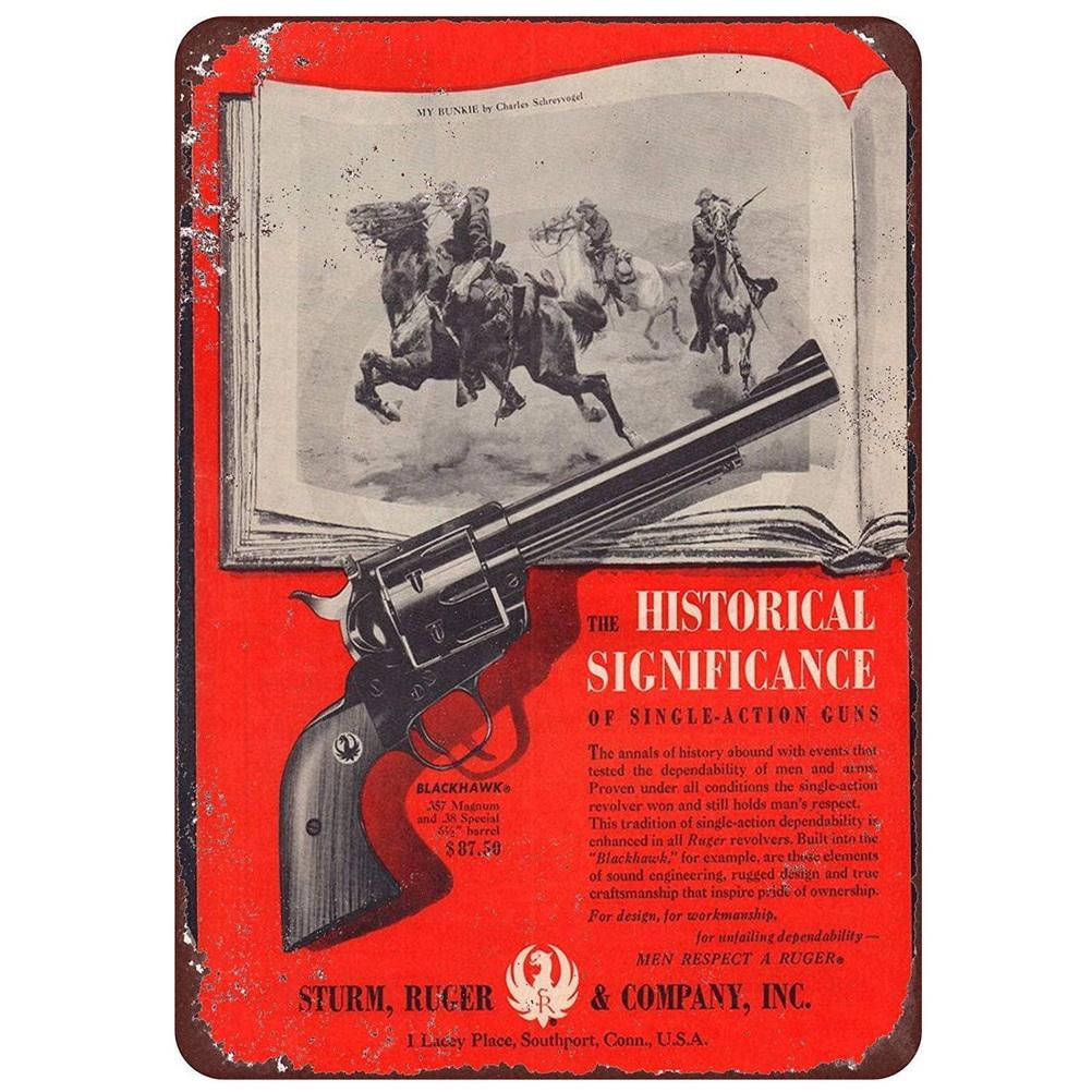 Metal Tin Signs Pistol Victory Wall Decoration Plaque Vintage Art Poster Iron Painting for Man Cave Home Cafe Garden Club Bar