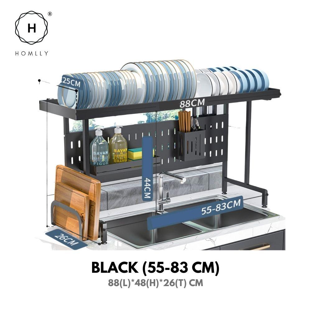 Homlly Trii Over the sink adjustable Width and Height Cultery Utensils Dish Drying Drainer Kitchen Organizer Rack