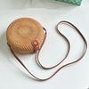 Ethnic Style Rattan Weave Bag Bohemian Round Crossbody Bag Retro Beach Bag  Picnic