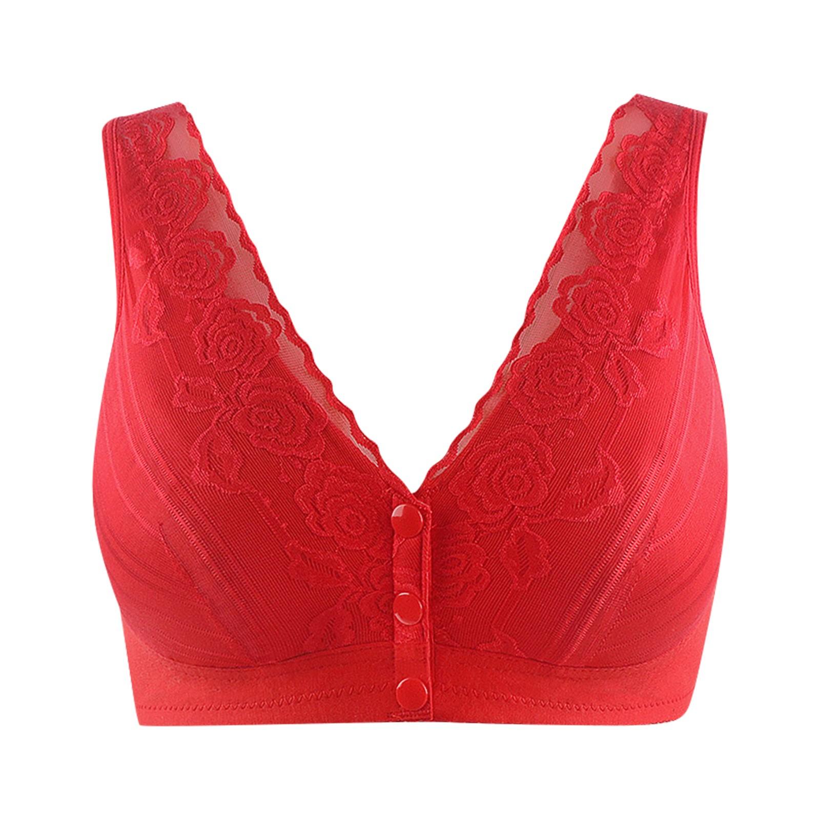 

Женский спортивный дышащий бюстгальтер с передней пряжкой, кружевные бюстгальтеры, тонкий и форменный бюстгальтер 40 красный