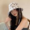 Floral Print Bucket Hats for Women Summer Wide-Brimmed Fisherman Hat Outdoor Travel Ladies Sun Protection Basin Cap