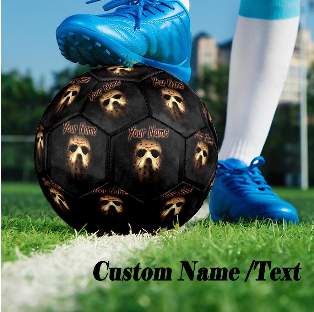 Custom Text Size 5 Soccer Ball, Standard Match Football For OutdoorFriday the 13th Jason Voorhees