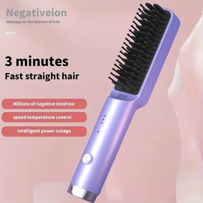Fast Straightening Comb with Ceramic Heating, LED Display, Negative Ion Technology To Create Smooth Shape, Heat-resistant Design, Fashion Hair Tool
