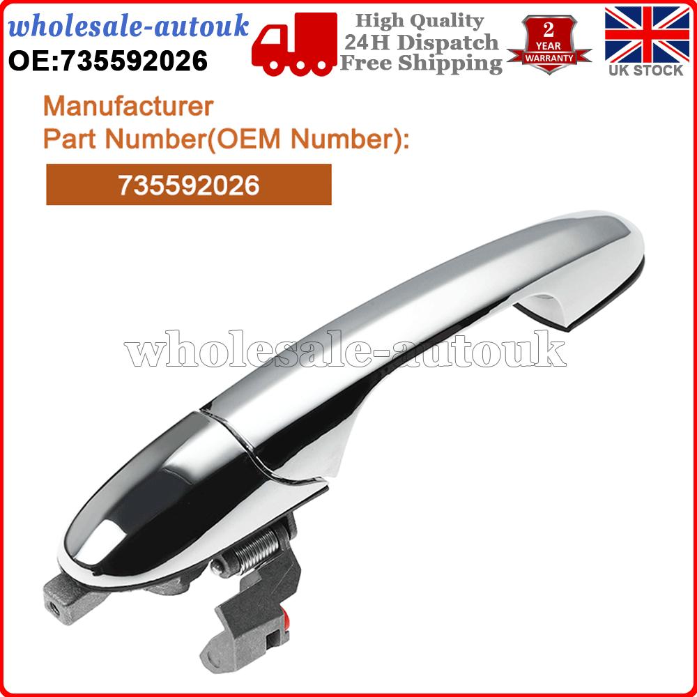 Outer Door Handle Chrome FRONT LEFT for Fiat 500C 735592026 1.2 1.3D FWD