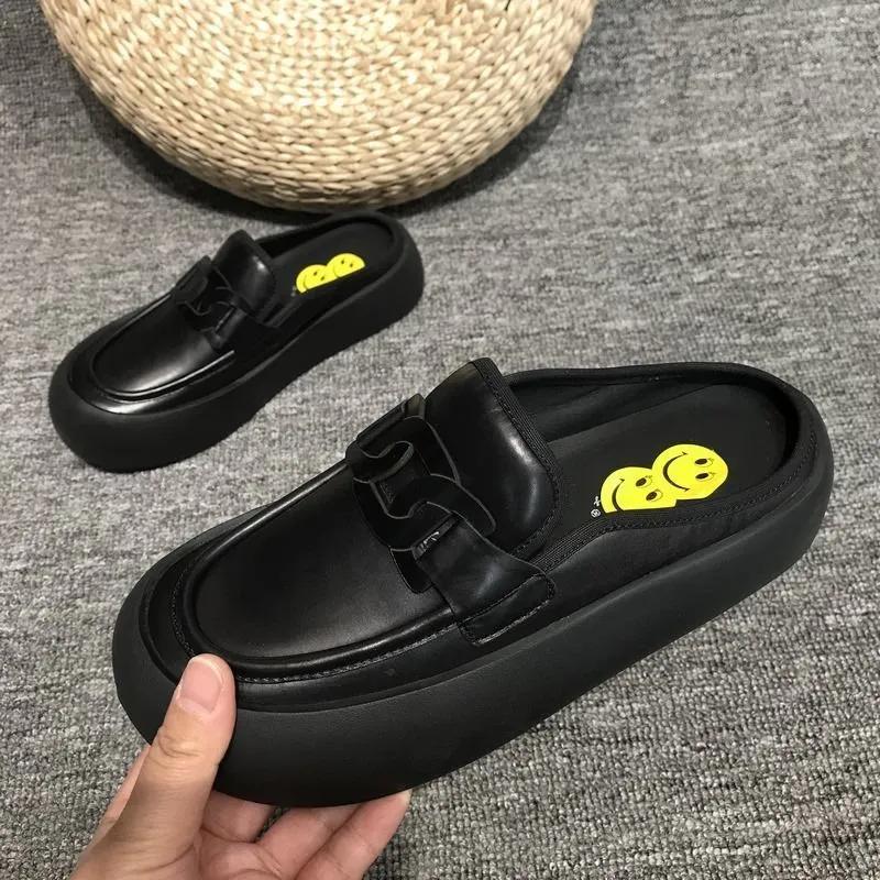 

Модные туфли на низком каблуке, тапочки на плоской подошве с цепочкой «Джокер», женские тапочки, женская обувь, сандалии, женские тапочки на плоской подошве, K722 40