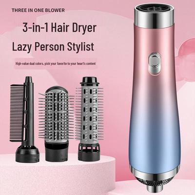 3-in-1 Gradient Pink Hair Dryer & Straightening Hot Air Comb