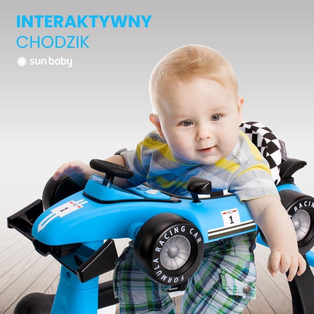 Interactive Walker Ride-on Pusher Racing Car Formula 1 3in1 Blue