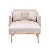 Modern Style Chair, Adjustable Backrest Chair, Sitting Stool, Reclining Sofa Chair, Beige Velvet Sofa