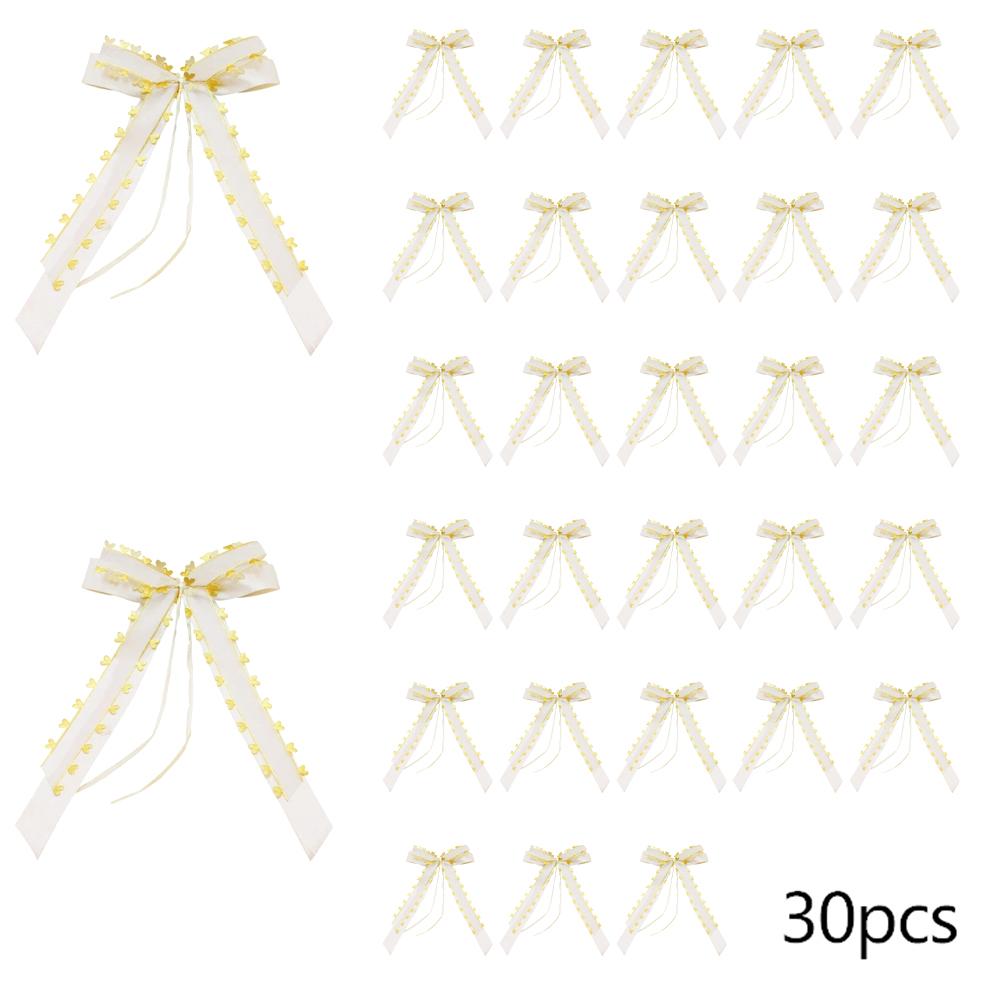 30Pcs/pack Wedding Bowknots Ribbon Bows Ribbon Bow Mini Cars Chairs Cloth Party Holiday Wedding Arch Vase Photo Prop Decoration