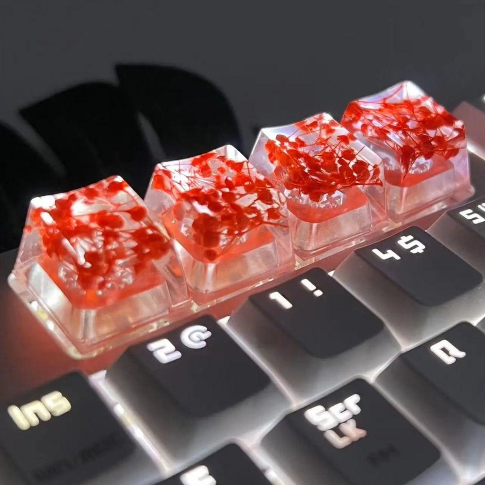 

OEM R4 механическая клавиатура колпачок полупрозрачный смоляной колпачок колпачок сухоцвет крестообразный зелёный