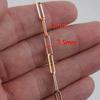 Luxury Plain 14K Gold Filled + S925 Silver Flat Rectangle Link Chain Two Tone Mixed Metal Paperclip Chain Jewelry Accessories