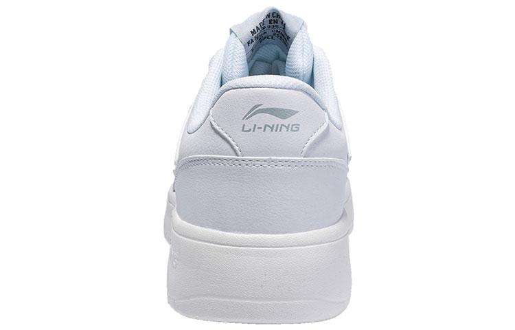 Li Ning Synthetic Leather Slip Resistant Abrasion Resistant Low Top Skateboard Shoes Men's White Gray AGCP335-5