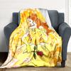 1Pc Belle'S Golden Elegance Blanket Soft And Comfortable Casual Warm Camping Travel Christmas Halloween Xmas Gift M924345