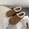 Retro velvet small potato snow boots women's 2025 winter new one-pedal platform Boken shoes fluffy cotton shoes