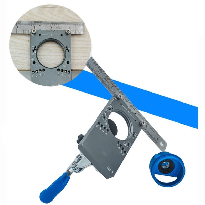 Carpentry Hole Drilling Guide Locator 35mm Hinge Boring Jig with Fixture Aluminum Hole Opener Template Door Cabinets