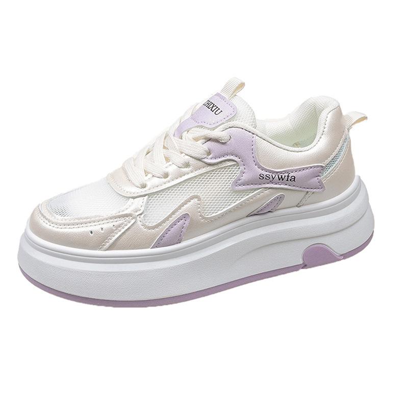 Summer New Fashion Lace-up Comfortable Shoes Breathable and Lightweight Casual Shoes Mesh Versatile White Shoes Women