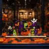 Spooky Halloween Table Centerpieces Happy Wooden Sign Ornaments with Pumpkin Ghost And Bat Elements for Decorations Tiered Tray Decor Autumn