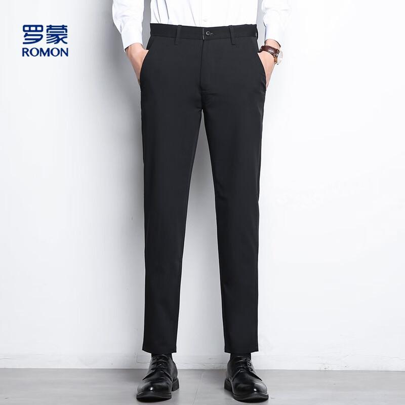 Luomeng Men's Four-Way Stretch Straight-Leg Casual Trousers