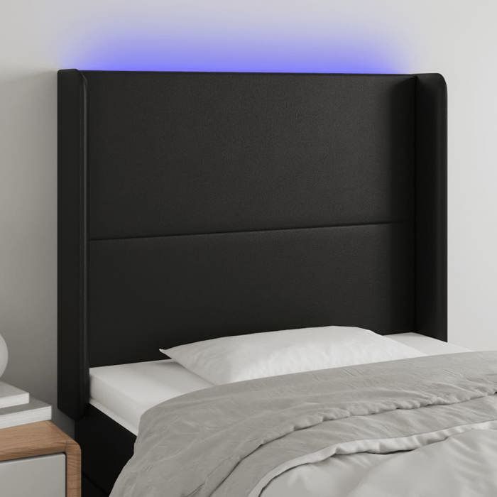 VidaXL LED Headboard Bedroom Furniture Single Bed Accessory Headboard Interior Black 3123852