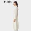 PORTS Women's Spring/Summer Split Design Simple Long Shirt Dress