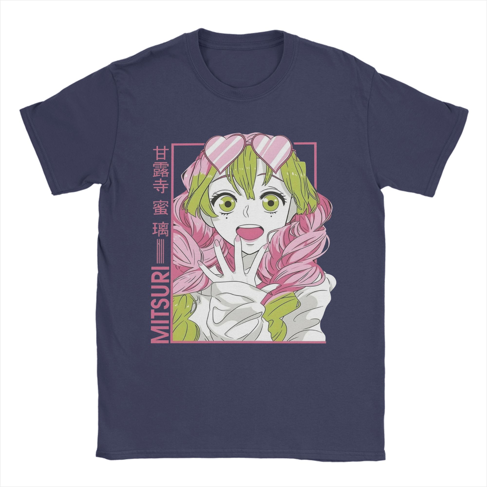 

Mitsuri Kanroji Demon Slayer T-Shirts Men Love Hashira Awesome Pure Cotton Tees O Neck Short Sleeve T Shirt Clothes XL