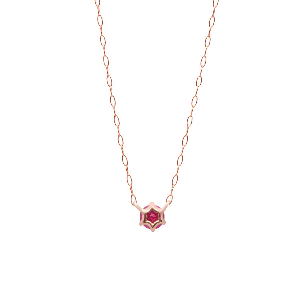 ESTELLE July Birthstone Ruby Necklace in 18K Pink Gold [WEB Exclusive] (0351-9588-0014-0000)