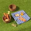 1Set 1:12 Dollhouse Miniature Honey Bread Basket Fabric Picnic Basket Kitchen Model Decor Toy Doll House Accessories