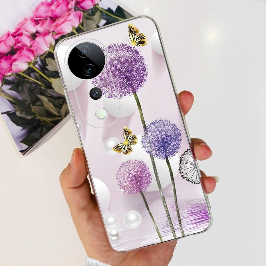 For Vivo V40 / V40 SE / V30 / V30 PRO / V30 Lite Back Cover Case Soft Clear Silicone Shockproof Protection Funda Women Fashion