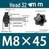 32-Head Rubber Six-Star Plum Blossom Handle Knob M5/M6/M8 Plastic Thumb Screw
