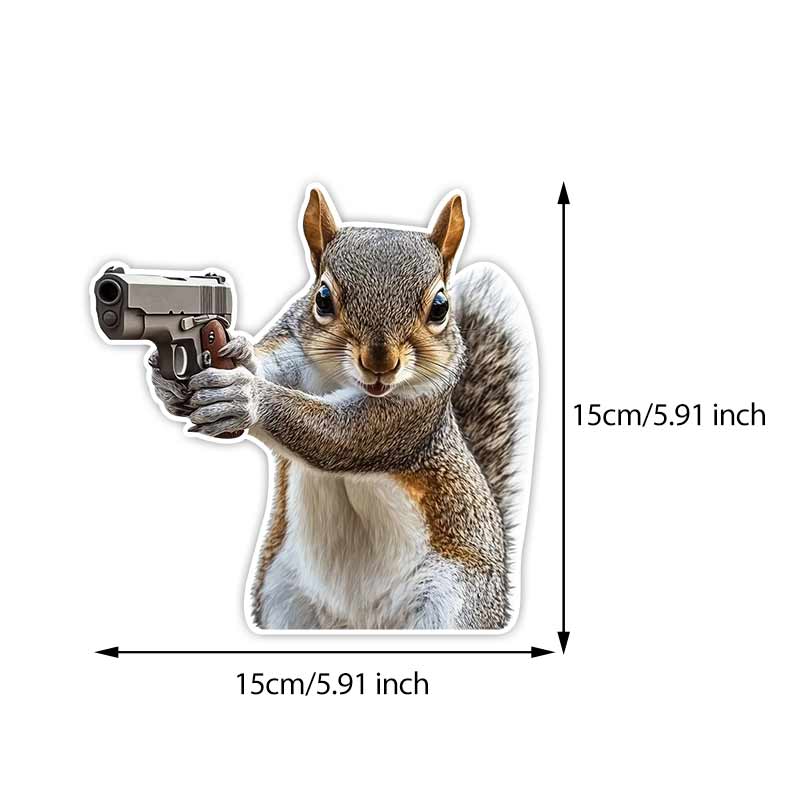 

Funny Squirrel With Gun Animal Car Sticker Vinyl Decal Waterproof Rear Window Motorcycle Camper Bumper Truck Laptop Decoration Y20 A-15cm Longest Side