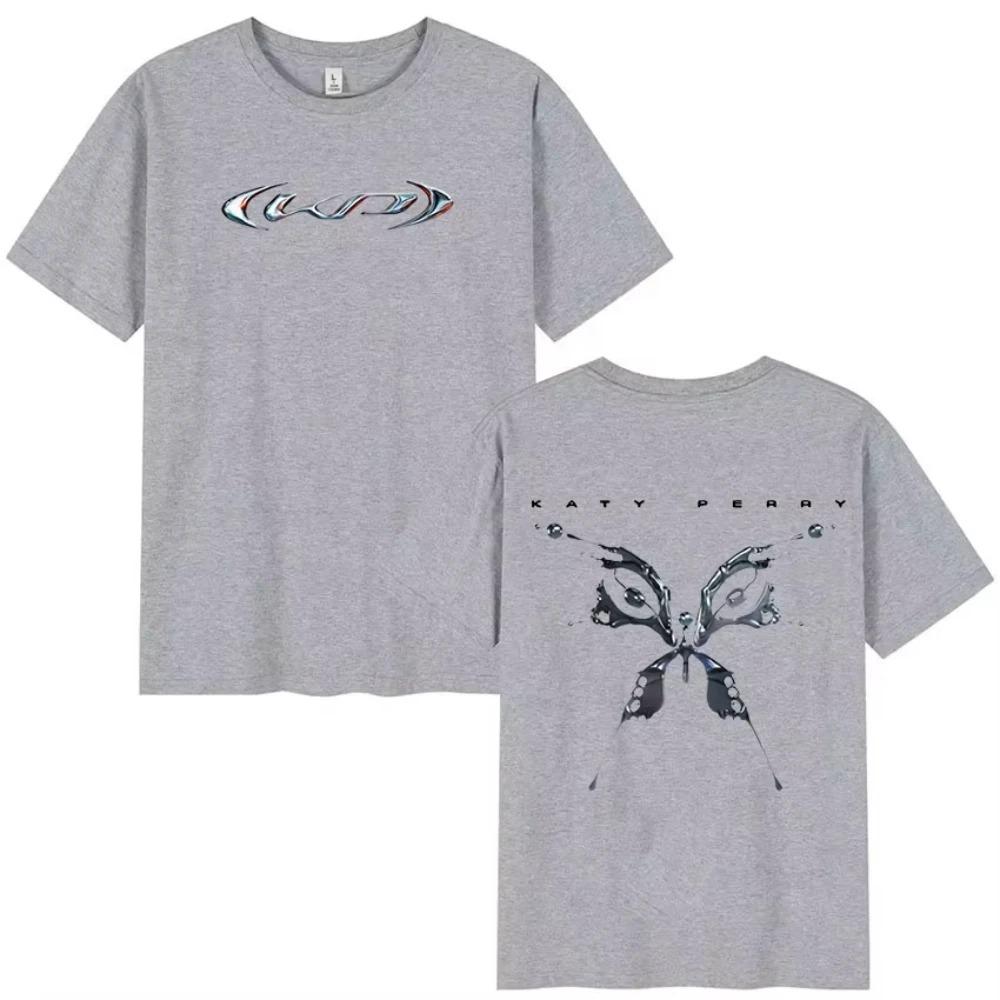 Katy Perry World Tour 2026 Maglietta Album Uomo Donna Moda Retrò Cotone Manica Corta T-shirt Hip Hop Harajuku Maglietta Oversize