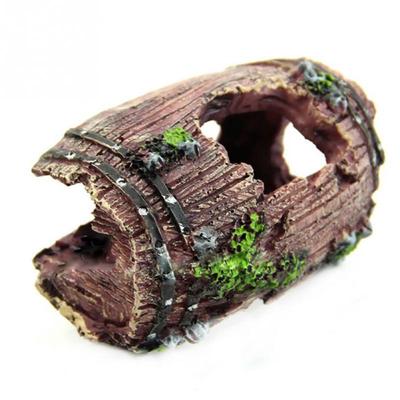Aquarium Fish Tank Artificial Resin Barrel Caves Ornament Furnishing Landscaping Decoration