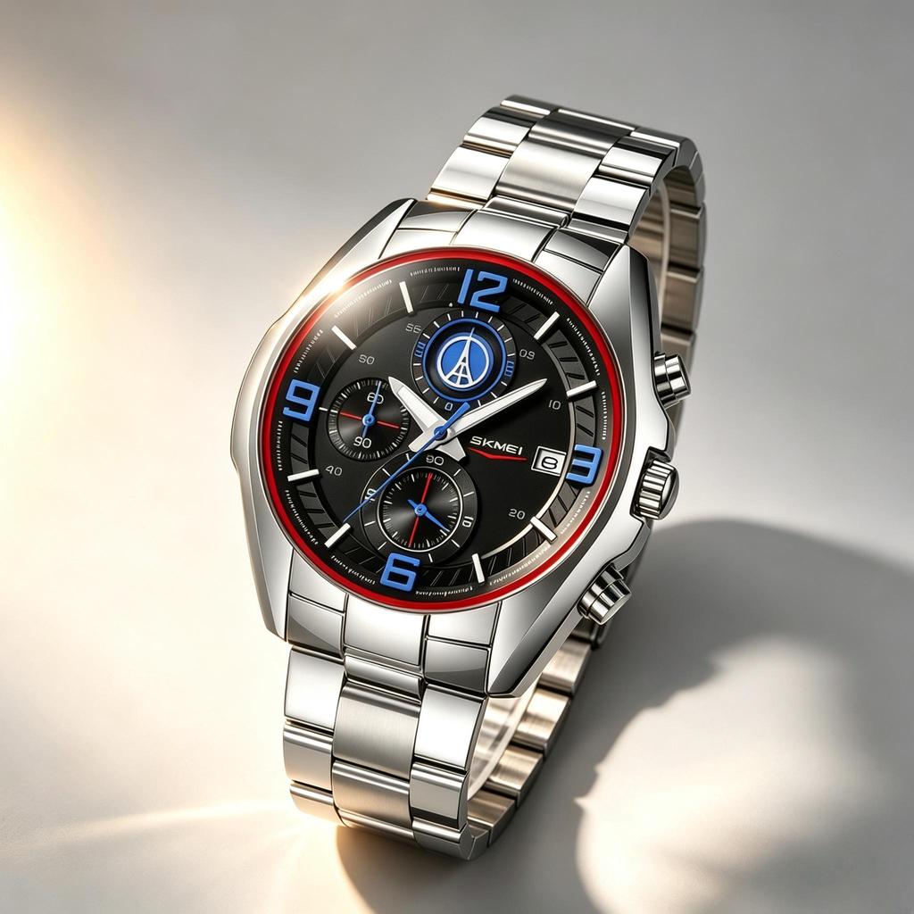 Men's Quartz Watch SKMEI Racing Chronograph Stainless Steel 9346
