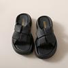 Premium slippers women's outer wear 2025 summer new casual platform French beach sandals one-word slippers women