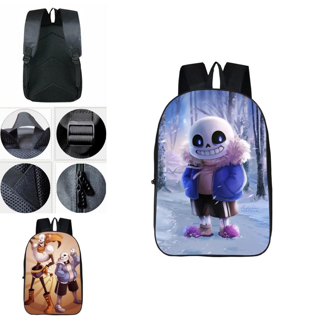 Durable 17-inch Undertale Sans Backpack For Kids With Adjustable Straps And Stylish Design
