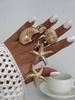 Ingemark 6Pcs/Set Boho Large Starfish Conch Scallop Open Rings for Women Summer Ocean Vintage Adjustable Rings Couple Jewelry