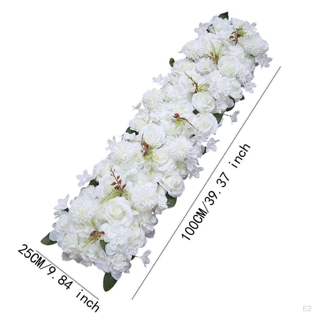 Artificial Rose Floral Panel for Table Centerpiece And Wedding Reception Silk Flower Decor