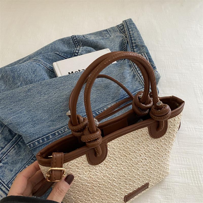 Street Style Woven Basket Bag With Soft Structure For Summer Outings