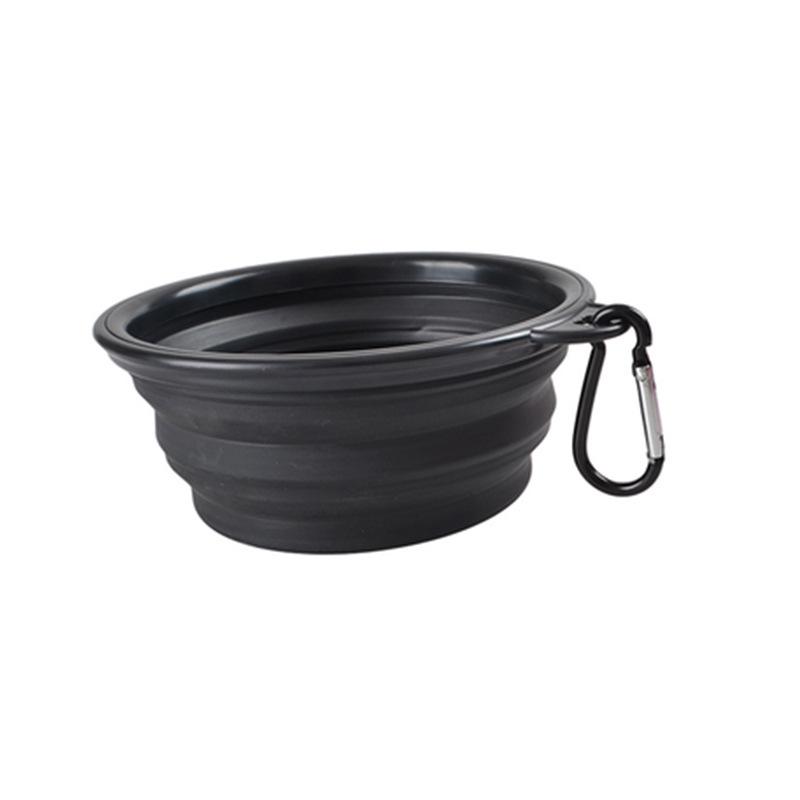 Dogs Feed Supplies Folding Silicone Bowl Portable Puppy Water Container with Carabiner Folding Cats Bowl Travel Pets Accessories