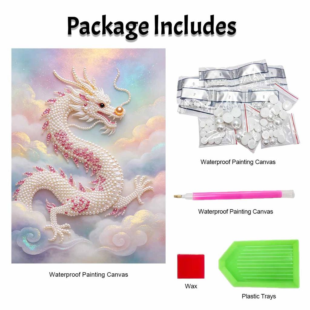 Dragon Pearl Kit 5D DIY Round Rhinestone Art Craft for Adults Home Wall Decoration Beginner Friendly Frameless Design