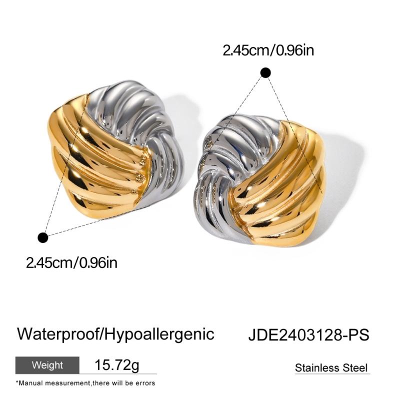 Handmade Gold Silver Geometric Studs Earrings Comfortable Ear Accessories Alloy Jewelry for Women Daily Or Party Wear