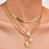 Jewelry, Wind Clavicle Chain Vintage Niche Plated 18K Gold Premium Sun Pendant Titanium Steel Necklace Women