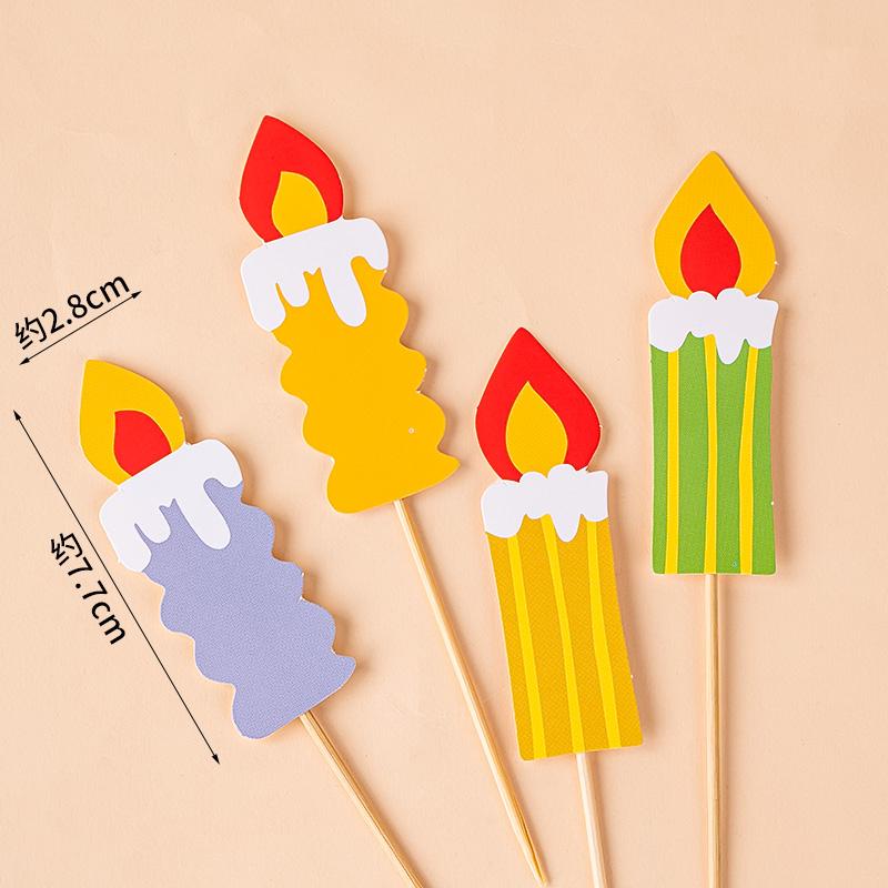 Colorful Macaron Cartoon Birthday Candle Decorations