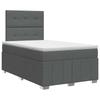 Box Spring Bed with Mattress Dark Grey 120 X 200 Cm Fabric