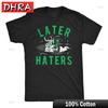 Unisexs Funny T Shirts Later Haters Sarcastic Alien Graphic Tee for Unisex Male Urban Punk Printed Tee Casual Top Y2K Shirt Loose Tops
