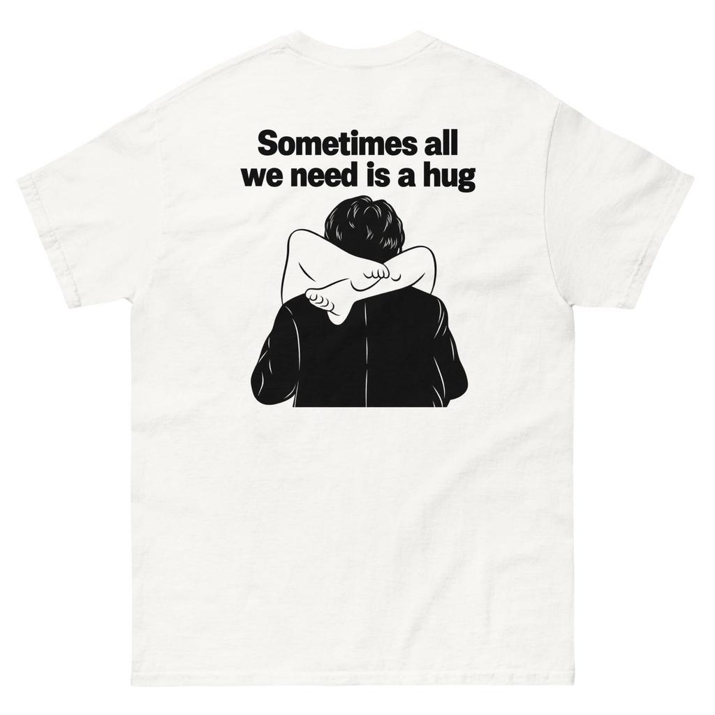 Sarcastic Hug Shirt: Minimalist Typography, Line Art Illustration (Cotton Blend)